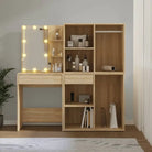 Kaptafel Met 2Kastjes En Led's Bewerkt Hout Sonoma Eikenkleurig