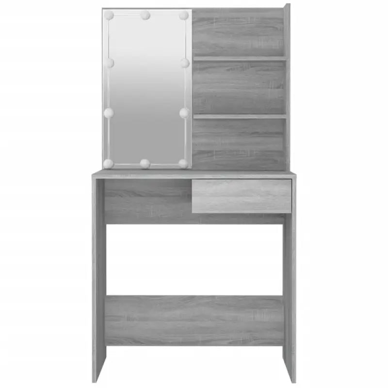 Kaptafel Met Led-Verlichting 74,5X40X141 Cm Eiken