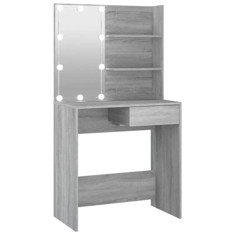 Kaptafel Met Led-Verlichting 74,5X40X141 Cm Eiken