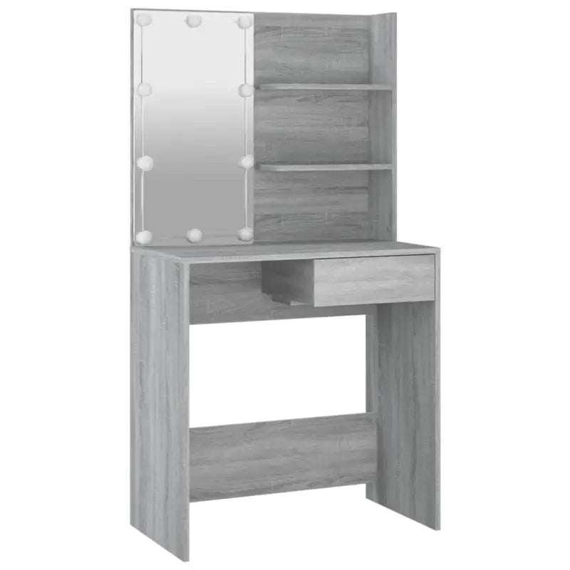 Kaptafel Met Led-Verlichting 74,5X40X141 Cm Eiken