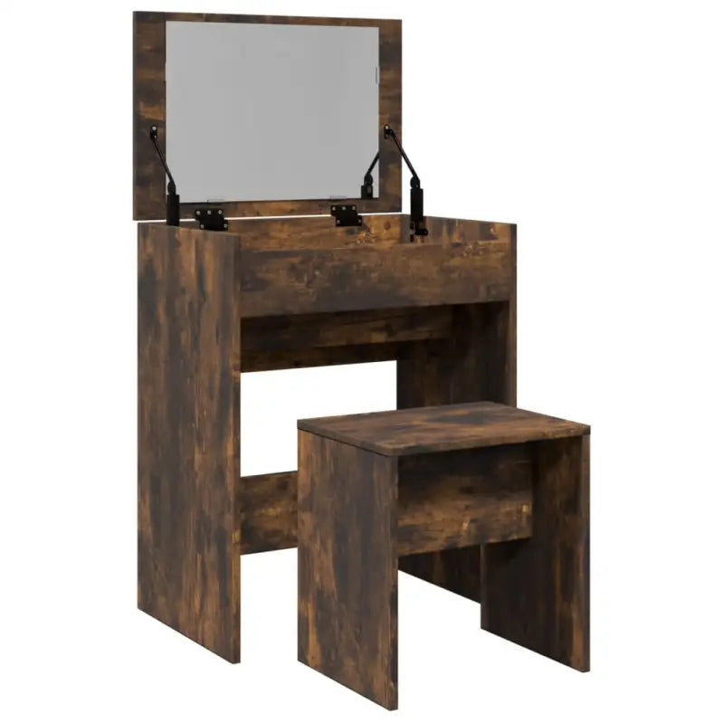 Kaptafel van bewerkt hout met binnen handbereik opbergmogelijkheden - Slaapkamerkaptafels