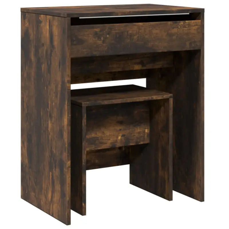 Kaptafel van bewerkt hout met binnen handbereik opbergmogelijkheden - Slaapkamerkaptafels