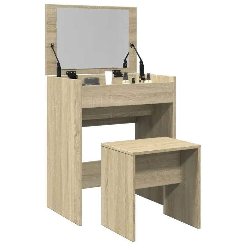 Kaptafel van bewerkt hout met binnen handbereik opbergmogelijkheden - Sonoma eiken / 1 - Slaapkamerkaptafels