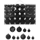 Kerstballen decoratie met levering bevat in 3 maten voor feestdagen - Zwart / 100 - Decoratie voor feestdagen