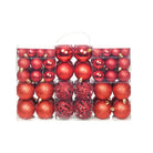 Kerstballen decoratie met levering bevat in 3 maten voor feestdagen - Rood / 100 - Decoratie voor feestdagen