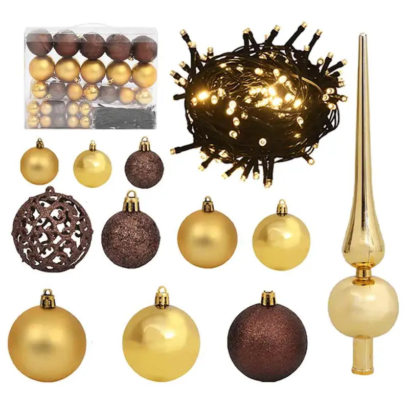 Kerstballenset voor een prachtige versiering van je kerstboom en huis - goud- en bronskleurig / 61 / 1
