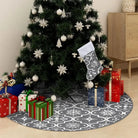 Kerstboomrok met sneeuwpatroon voor een luxe kerstboom uitstraling - Grijs / 90 cm / 1 - Kerstboomrokken