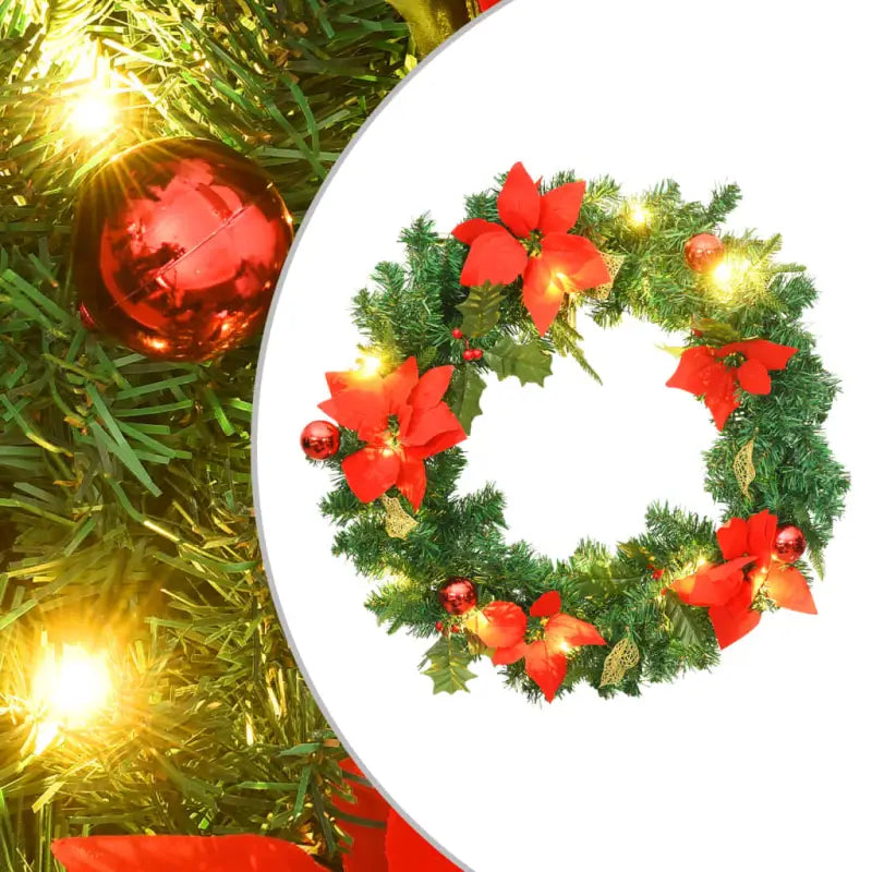 Kerstkrans voor binnen en buiten met feestelijke verlichting - Kerstverlichting