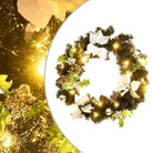 Kerstkrans voor binnen en buiten met feestelijke verlichting - Zwart & zilverkleurig / 1 - Kerstverlichting