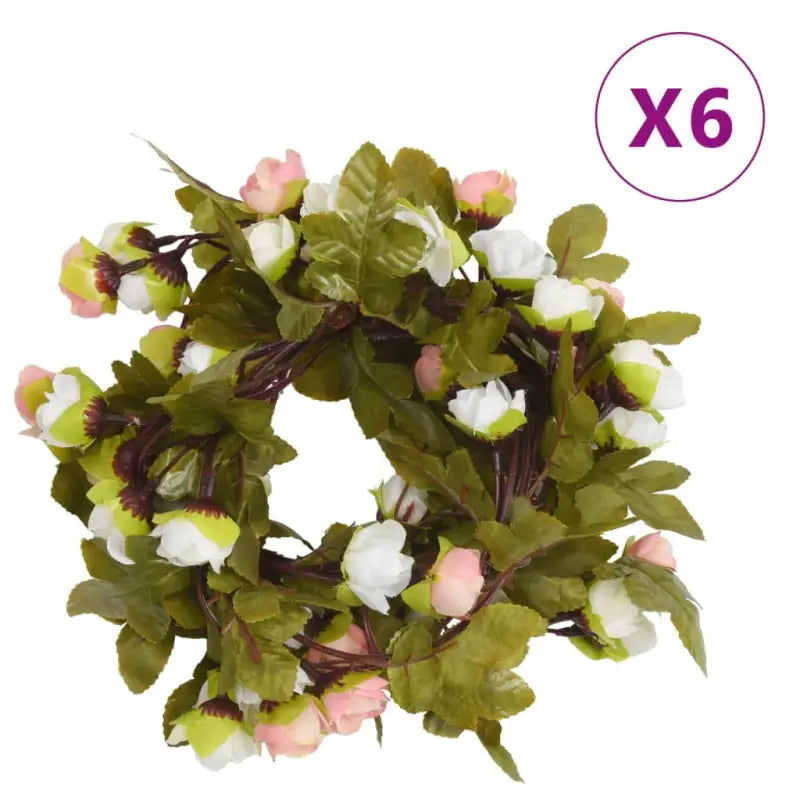 Kerstslingers met bloemen voor een romantische sfeer - champagne - Kransen en slingers