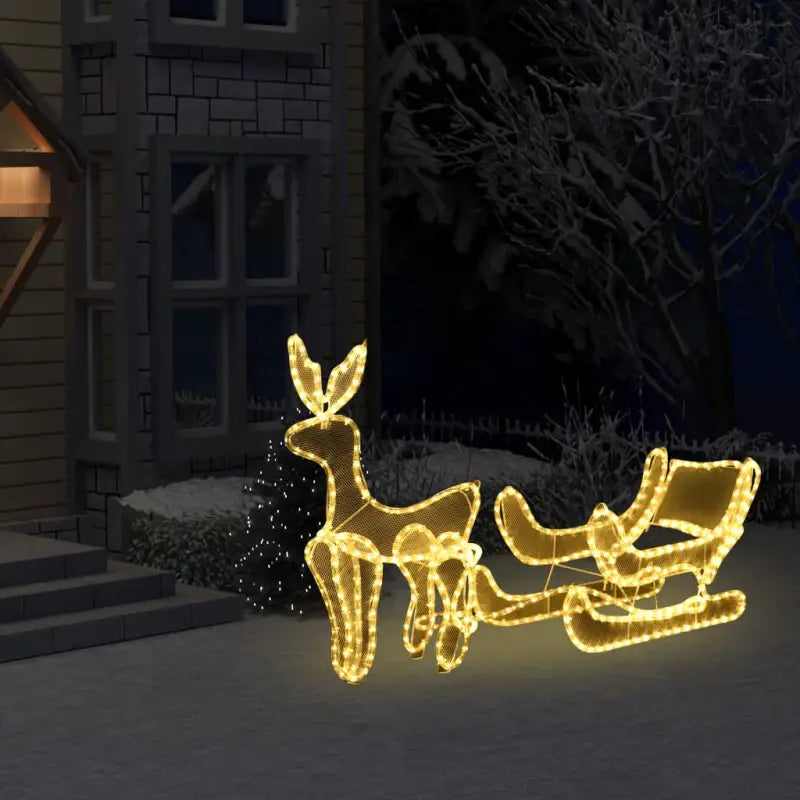 Kerstverlichting in rendier en slee voor zowel binnen als buiten decoratie - Warmwit / 120 x 63 cm / 1