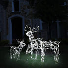 Kerstverlichting met drie rendieren en LED’s voor buitendecoratie - Koudwit / 1 - Kerstverlichting
