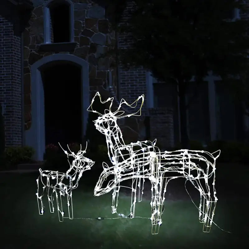 Kerstverlichting met drie rendieren en LED’s voor buitendecoratie - Koudwit / 1 - Kerstverlichting