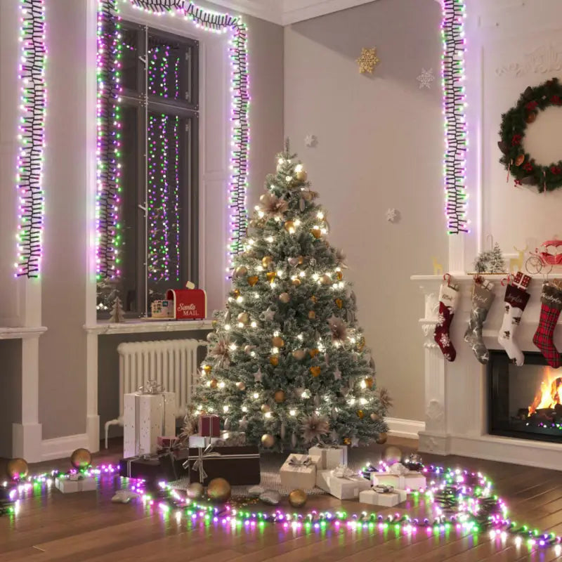 Kerstverlichting met een totale lengte van 11 meter en 1000 LED’s - Pastel meerkleurig en donkergroen / 17 m / 1