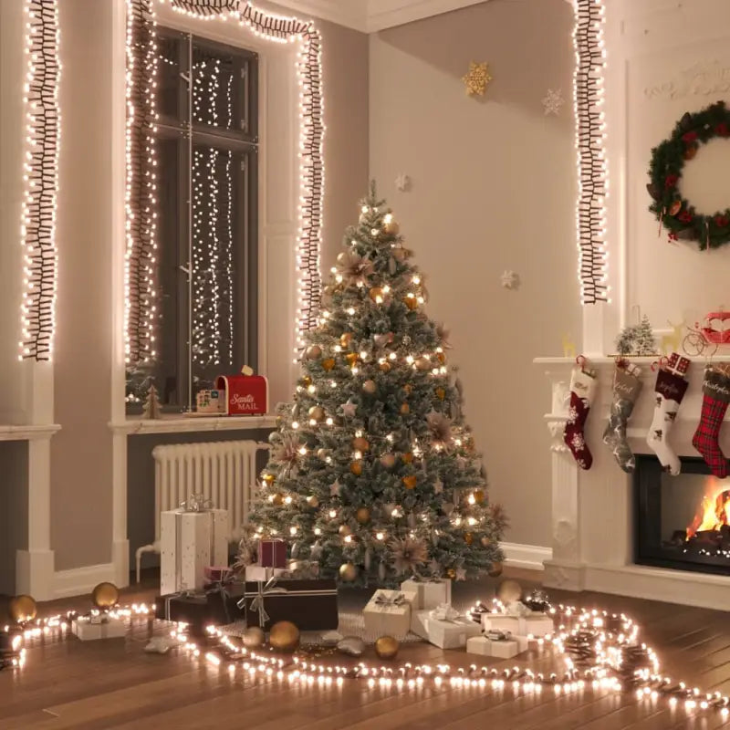 Kerstverlichting met een totale lengte van 11 meter en 1000 LED’s - Warmwit en donkergroen / 11 m / 1 - Kerstverlichting