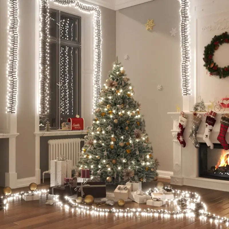 Kerstverlichting met een totale lengte van 11 meter en 1000 LED’s - Koudwit en donkergroen / 17 m / 1 - Kerstverlichting