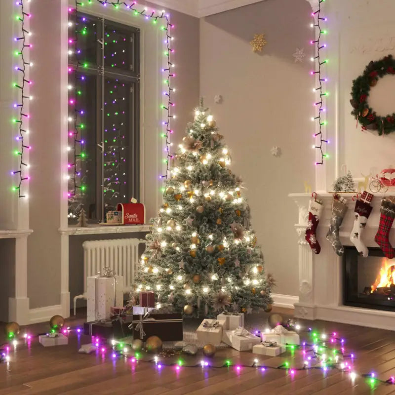 Kerstverlichting met een totale lengte van 13 meter en 400 LED’s - Pastel meerkleurig en donkergroen / 25 m / 1