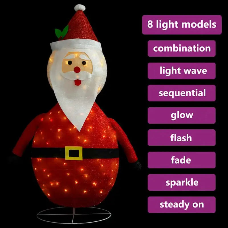 Kerstverlichting met Kerstman van dikke stof en lange verlengkabel - Kerstverlichting