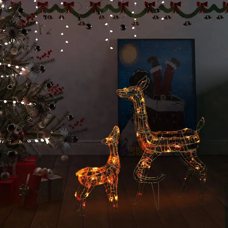 Kerstverlichting met rendierfamilie en lange verlengkabel voor de feestdagen - Multikleur / 1 - Kerstverlichting