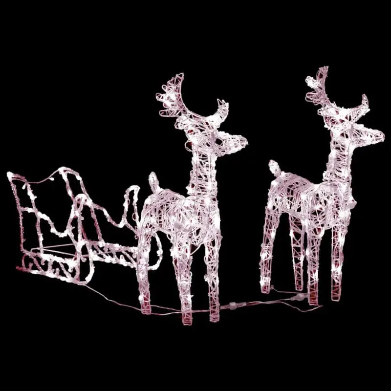 Kerstverlichting met twee rendieren en slee voor warme feestverlichting - Kerstverlichting