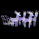 Kerstverlichting met twee rendieren en slee voor warme feestverlichting - Multikleur / 43 x 11 x 55 cm (4 pcs) / 1