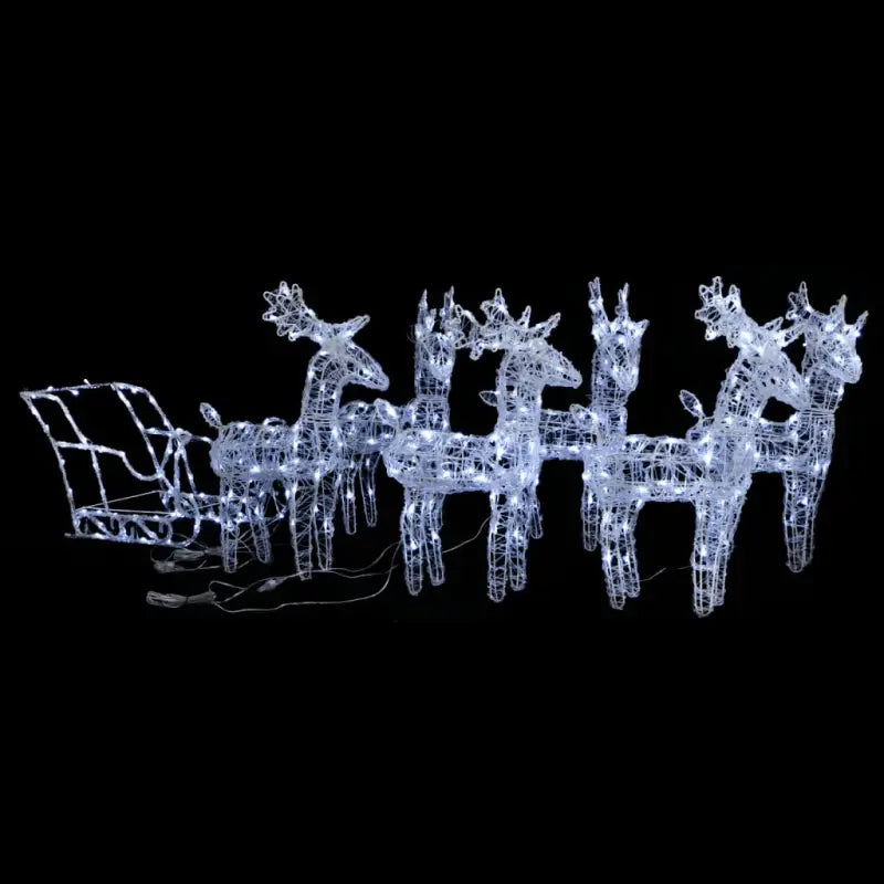 Kerstverlichting met twee rendieren en slee voor warme feestverlichting - Koudwit / 43 x 11 x 55 cm (6 pcs) / 1