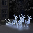 Kerstverlichting met twee rendieren en slee voor warme feestverlichting - Koudwit / 43 x 11 x 55 cm (4 pcs) / 1