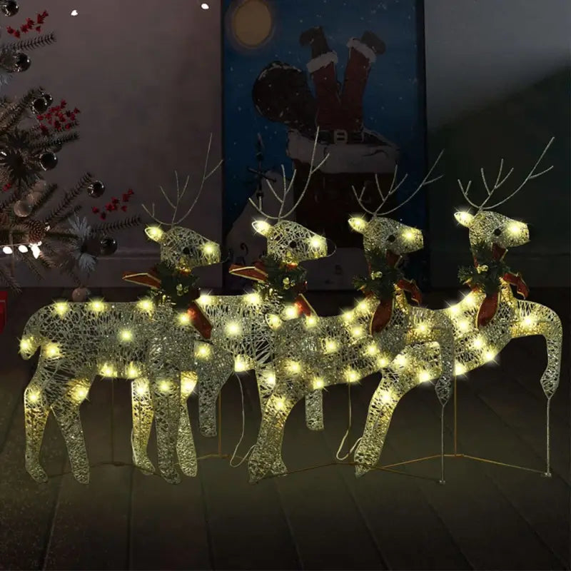 Kerstverlichting met verschillende lichteffecten voor binnen en buiten - Goud / 4 / 1 - Kerstverlichting