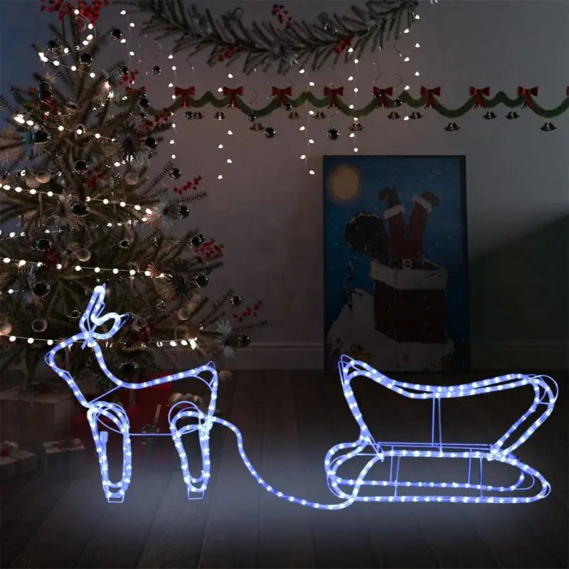 Kerstverlichting Waterdicht IP44 voor een feestelijk huis - Koudwit / 1 / Één rendier met een slee - Kerstverlichting