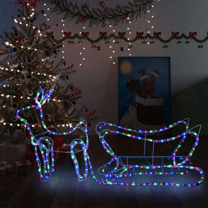 Kerstverlichting Waterdicht IP44 voor een feestelijk huis - Multikleur / 1 / Één rendier met een slee - Kerstverlichting