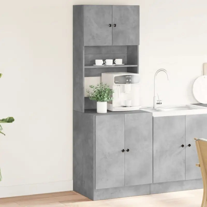 Keukenkast van bewerkt hout voor breed toepasbaar gebruik - Betongrijs / 1 / 60 cm - Keukenkasten