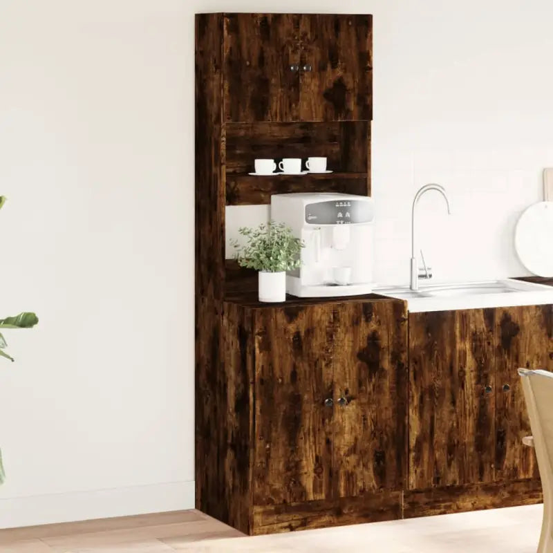 Keukenkast van bewerkt hout voor breed toepasbaar gebruik - Gerookt eiken / 1 / 60 cm - Keukenkasten