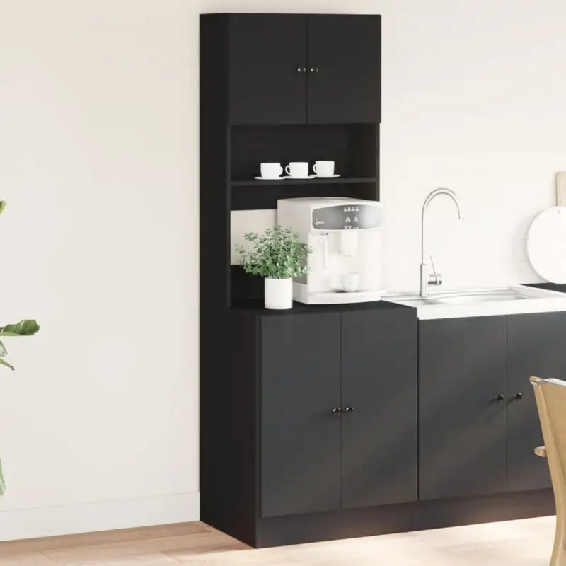 Keukenkast van bewerkt hout voor breed toepasbaar gebruik - Zwart / 1 / 60 cm - Keukenkasten
