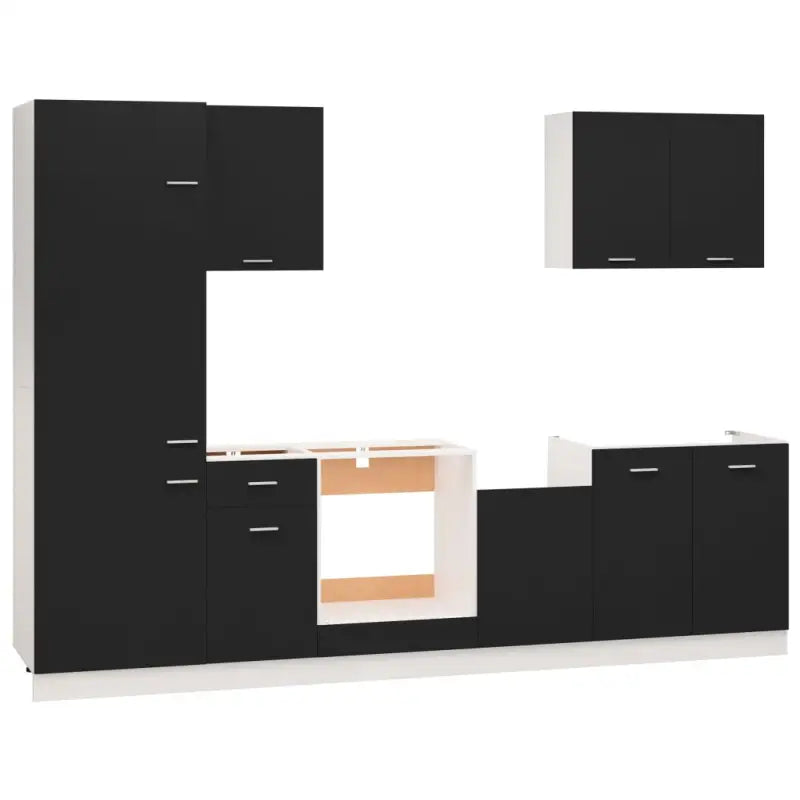 Keukenkasten set met bewerkt hout en eenvoudig ontwerp voor orde in de keuken - Keukenkasten