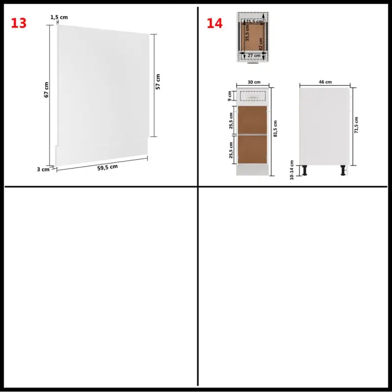 Keukenkasten set met eenvoudig ontwerp en bewerkt hout voor georganiseerde keuken - 1 / zonder aanrechtblad