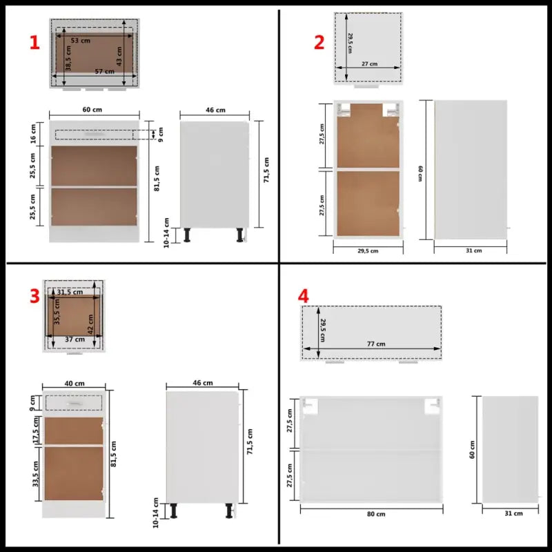 Keukenkasten set van bewerkt hout voor een overzichtelijke keuken - Keukenkasten