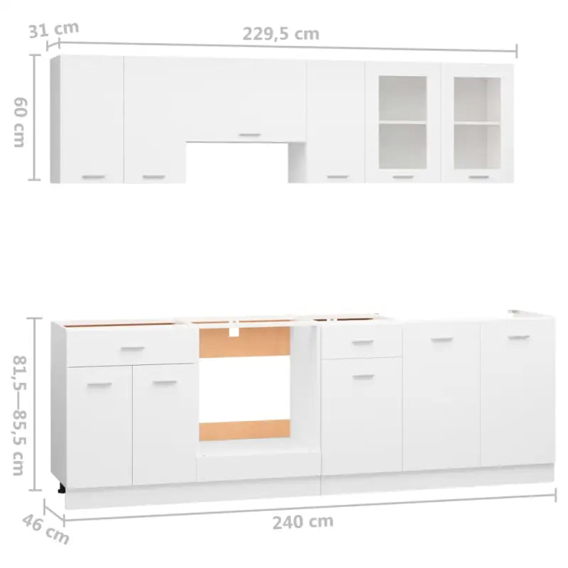 Keukenkasten set van bewerkt hout voor een overzichtelijke keuken - Keukenkasten