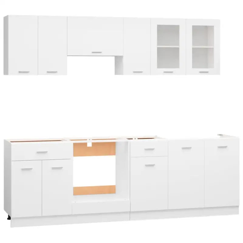 Keukenkasten set van bewerkt hout voor een overzichtelijke keuken - Keukenkasten