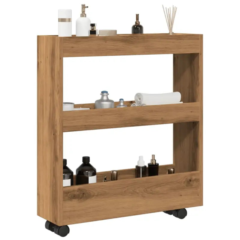 Keukentrolley van bewerkt hout voor een stijlvolle opbergruimte - artisian oak - Keukentrolleys