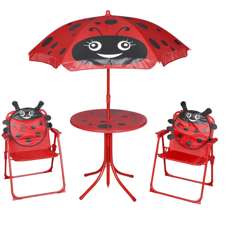 Kinder tuinset met stalen frame en veilig stof materiaal - Rood - Tuinsets