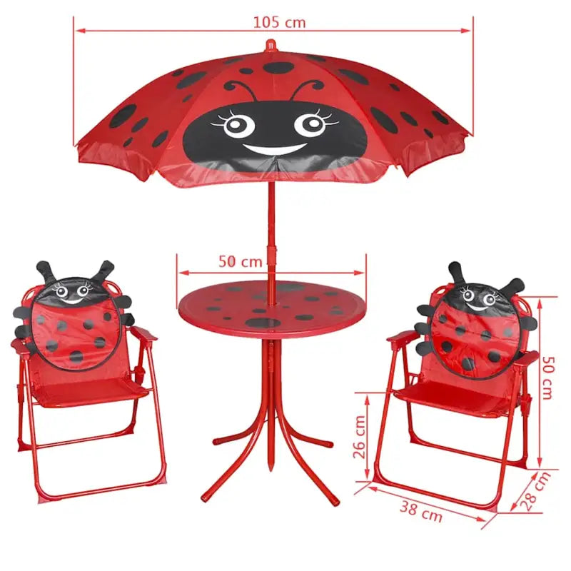 Kinder tuinset met stalen frame en veilig stof materiaal - Tuinsets