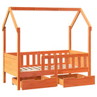 Kinderbed met huisje in massief grenenhout en open dakstructuur - Bedden & bedframes