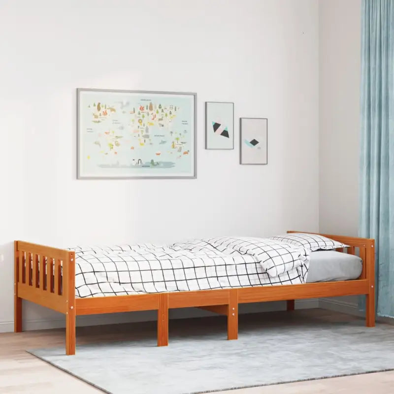 Kinderbed met massief grenenhout voor een duurzame nachtrust - Wasbruin / 80 x 200 cm - Bedden & bedframes