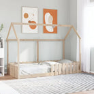 Kinderbed met open dakstructuur van massief grenenhout - Bedden & bedframes