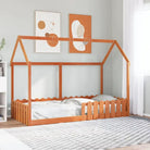 Kinderbed met open dakstructuur van massief grenenhout - Wasbruin / 90 x 190 cm - Bedden & bedframes
