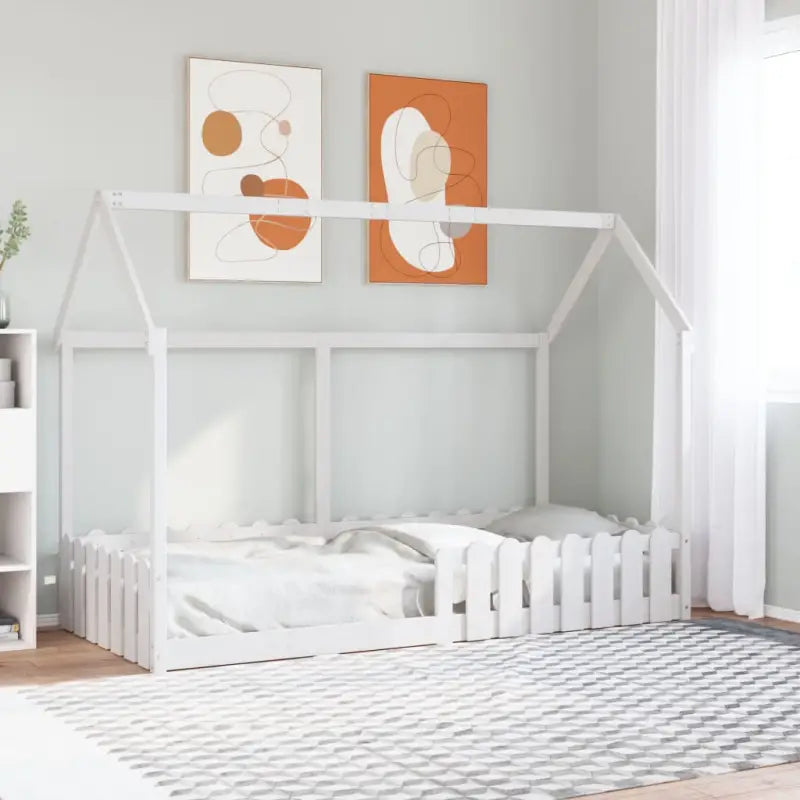 Kinderbed met open dakstructuur van massief grenenhout - Wit / 90 x 190 cm - Bedden & bedframes