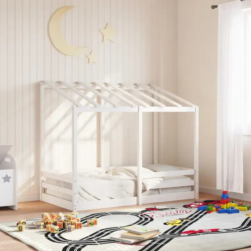 Kinderbed van massief grenenhout voor duurzaamheid en ruimtebesparing - Wit / 70 x 140 cm - Bedden & bedframes