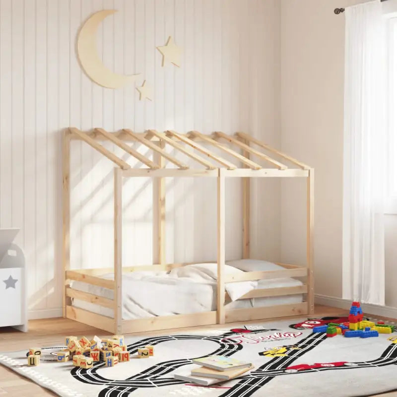Kinderbed van massief grenenhout voor duurzaamheid en ruimtebesparing - Naturel / 70 x 140 cm - Bedden & bedframes