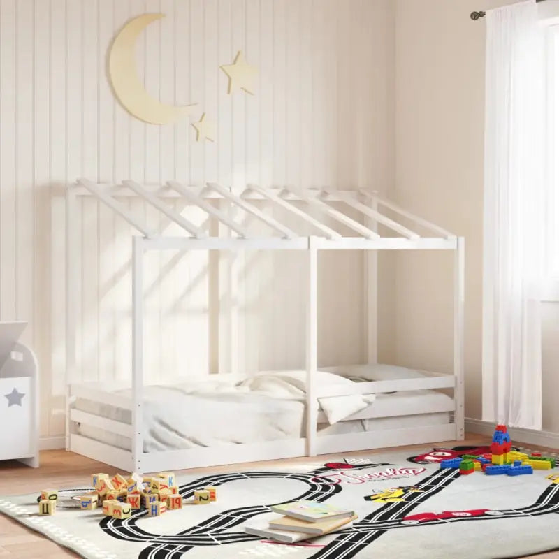 Kinderbed van massief grenenhout voor duurzaamheid en ruimtebesparing - Wit / 90 x 190 cm - Bedden & bedframes