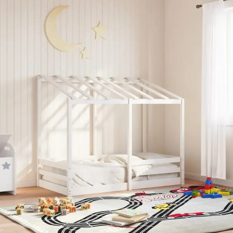 Kinderbed van massief grenenhout voor duurzaamheid en ruimtebesparing - Wit / 80 x 160 cm - Bedden & bedframes
